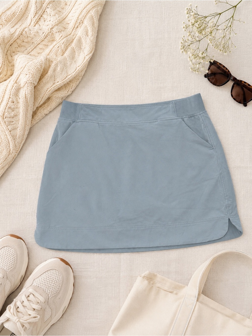 32 Degrees Cool Blue Gray Active Skort Size Large Pockets